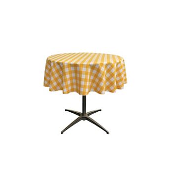 Polyester Gingham Checkered 58-inch Round Tablecloth
