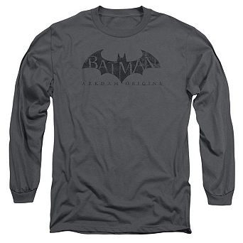 Batman Arkham Origins Crackle Logo Long Sleeve Adult T-shirt