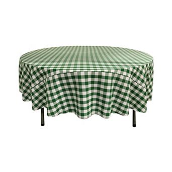 Polyester Gingham Checkered 72-inch Round Tablecloth