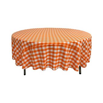 Polyester Gingham Checkered 72-inch Round Tablecloth