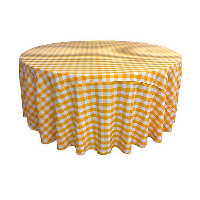 Polyester Gingham Checkered 132-inch Round Tablecloth