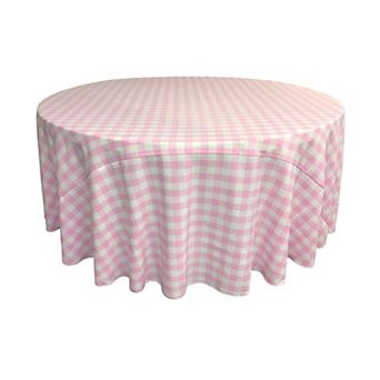 Polyester Gingham Checkered 132-inch Round Tablecloth