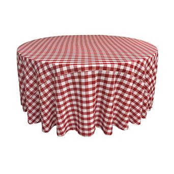 Polyester Gingham Checkered 132-inch Round Tablecloth