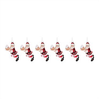 Glass Santa With Gingerbread Ornament (Set Of 6)