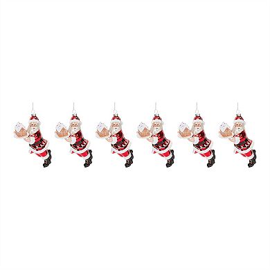 Glass Santa With Gingerbread Ornament (Set Of 6)