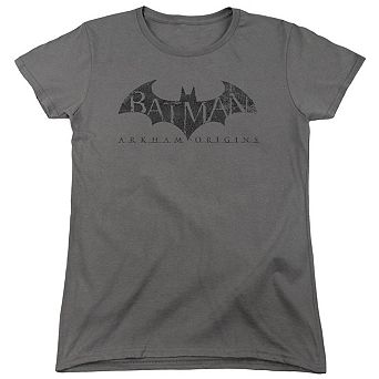 Batman Arkham Origins Crackle Logo Short Sleeve Womens T-shirt