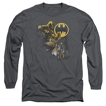 Batman Bat Signal Long Sleeve Adult T-shirt