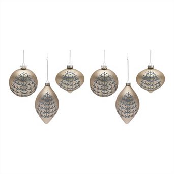 Champagne Glittered Ball Ornament (set Of 6)