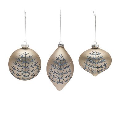 Champagne Glittered Ball Ornament (set Of 6)