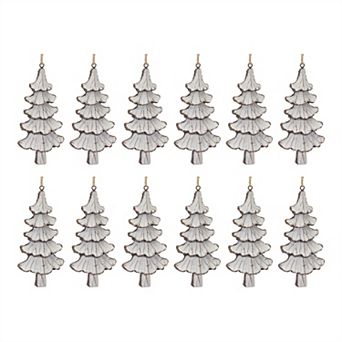 Carved Pine Tree Ornament (set Of 12)