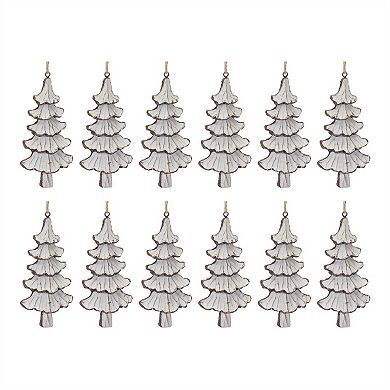 Carved Pine Tree Ornament (set Of 12)