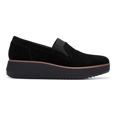 Clarks Zylah Sky Women's Suede Wedge Shoes