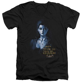 Batman Arkham Asylum Arkham Poison Ivy Short Sleeve Adult V Neck T-shirt