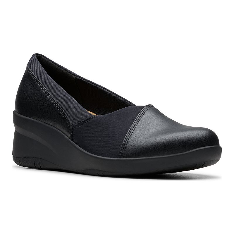 Clarks® Suttyn Walk Women's Leather Wedges, Size: 9, Blue