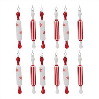 Glass Rolling Pin Ornament (Set Of 12)
