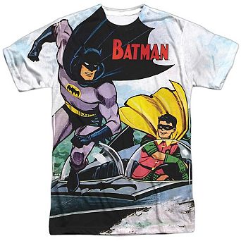 Batman Batboat Short Sleeve Adult Poly Crew T-shirt