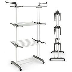 Mind Reader 57.25 in. x 38.5 100-Watt Silver Metal Electric Heated Clothing  Drying Rack ECDRY-SIL - The Home Depot