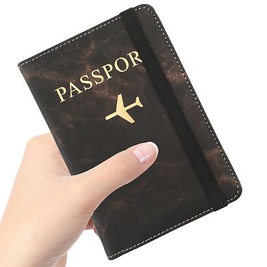 Dream Travel Brown Marbled Faux Leather Passport Holder