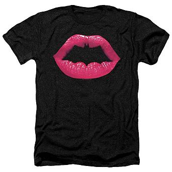 Batman Bat Kiss Adult Heather T-shirt