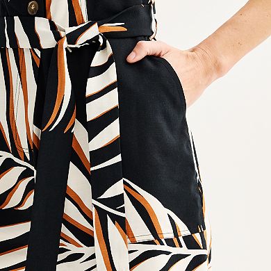 Women's Nine West Bow Front Squareneck Sleeveless Romper