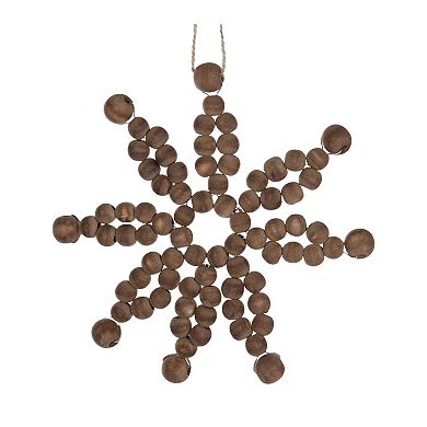 Wood Bead Snowflake Ornament (set Of 12)