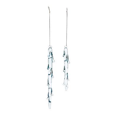 Melted Glass Icicle Drop Ornament (Set Of 12)