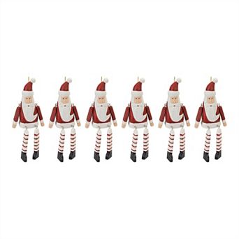 Dangle Santa Ornament (set Of 6)