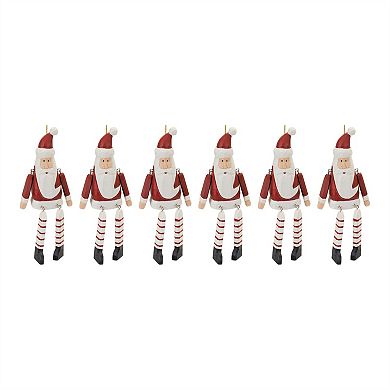 Dangle Santa Ornament (set Of 6)
