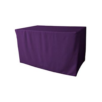 Fitted Table Cover for Folding Tables, Rectangular Polyester Poplin Tablecloth for Events & Displays