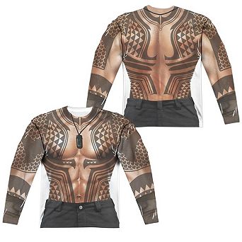 Aquaman Movie Aquaman Tattoos Long Sleeve Adult Poly Crew T-shirt