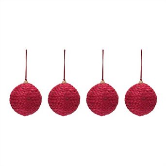 Jute Ball Ornament (set Of 4)