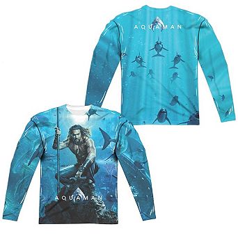Aquaman Movie Poster Long Sleeve Adult Poly Crew T-shirt