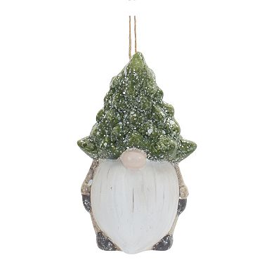 Terra Cotta Gnome With Pine Tree Hat Ornament (Set Of 6)