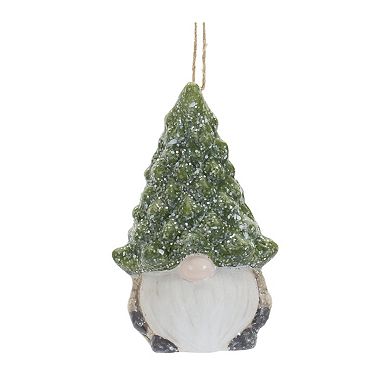 Terra Cotta Gnome With Pine Tree Hat Ornament (Set Of 6)