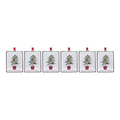 Seasons Greetings Pine Tree Ornament (set Of 12)