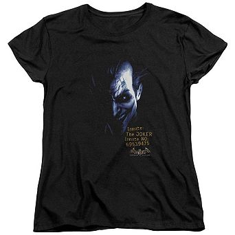 Batman Arkham Asylum Arkham Joker Short Sleeve Womens T-shirt