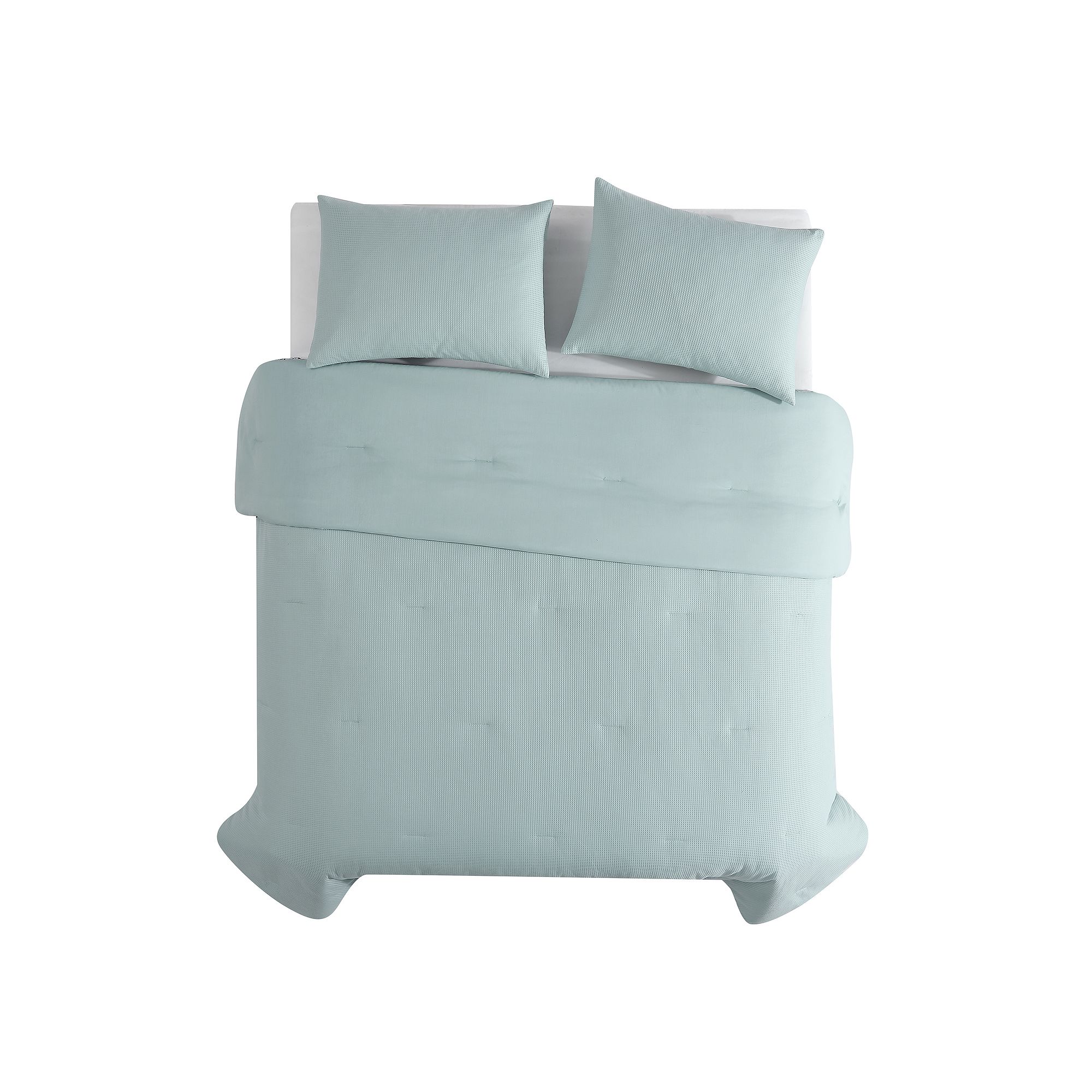 True Comfort Waffle Comforter Set, Blue