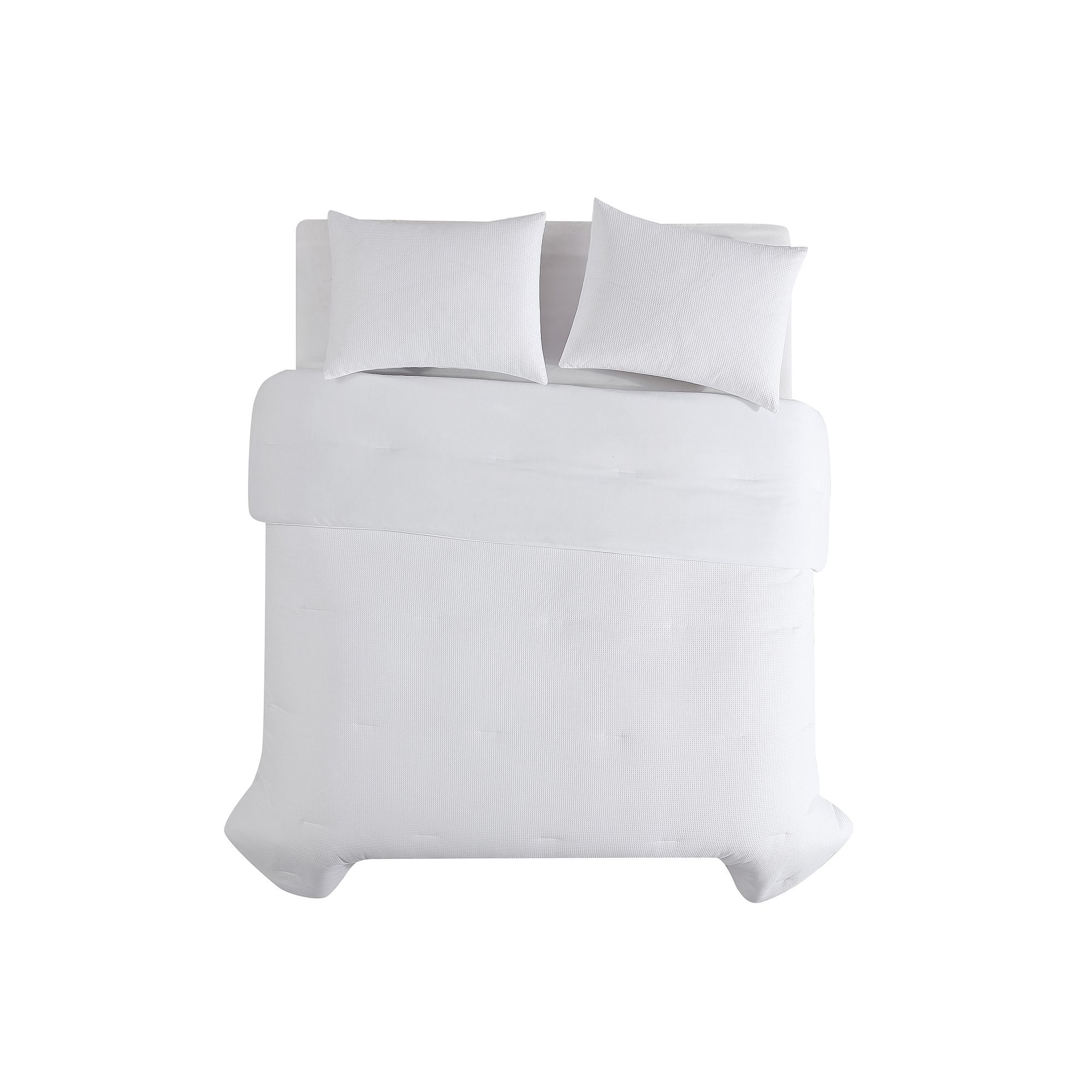True Comfort Waffle Comforter Set, White