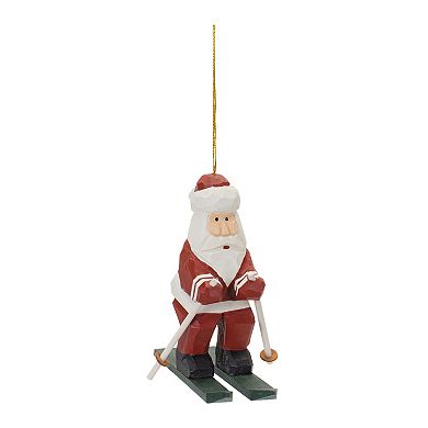 Santa On Skis Ornament (set Of 6)