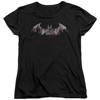 Batman Arkham City Bat Fill Short Sleeve Womens T-shirt