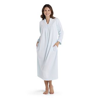 Women's Miss Elaine Essentials Brushed Back Terry Long Zip Robe