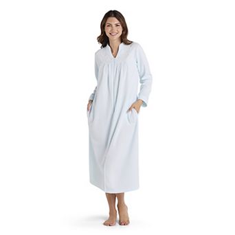 Women's Miss Elaine Essentials Brushed Back Terry Long Zip Robe