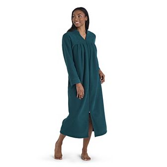 Women's Miss Elaine Essentials Brushed Back Terry Long Zip Robe