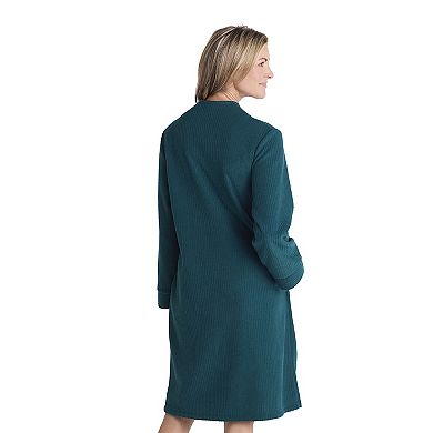 Women's Miss Elaine Essentials Brushed Back Terry Short Snap Robe