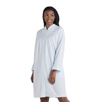 Petite Miss Elaine Essentials Brushed Back Terry Short Snap Robe