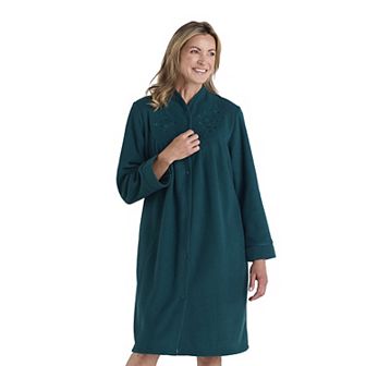 Petite Miss Elaine Essentials Brushed Back Terry Short Snap Robe