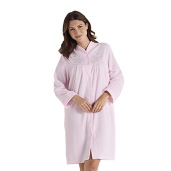 Petite Miss Elaine Essentials Brushed Back Terry Short Snap Robe