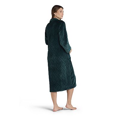 Women's Miss Elaine Essentials French Fleece Long Zip Robe
