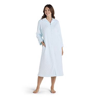 Women's Miss Elaine Essentials French Fleece Long Zip Robe