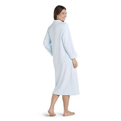 Petite Miss Elaine Essentials French Fleece Long Zip Robe